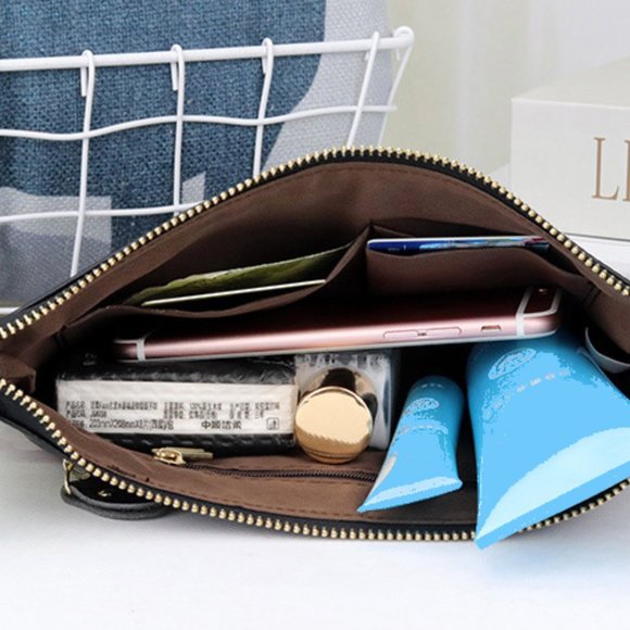 Dark Turquoise Leather Crossbody Wristlet Clutch Shoulder Bag Handbag Pu… - Picture 8 of 12